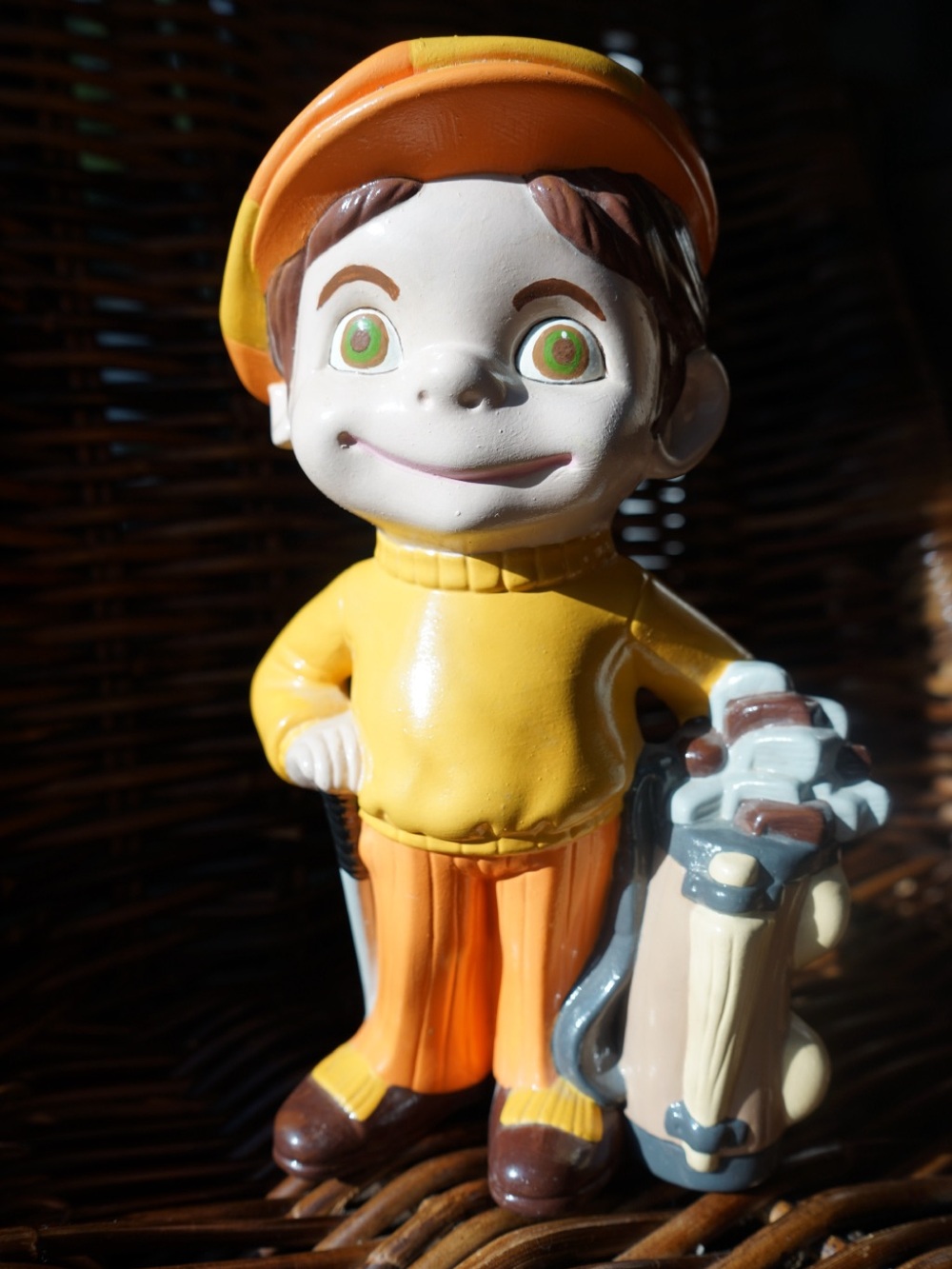 Vintage 70s Atlantic Mold Co. Boy Golfer Figurine